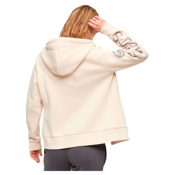 Superdry Sweatshirt Med Full Dragkedja Athletic College Beige L Kvinna