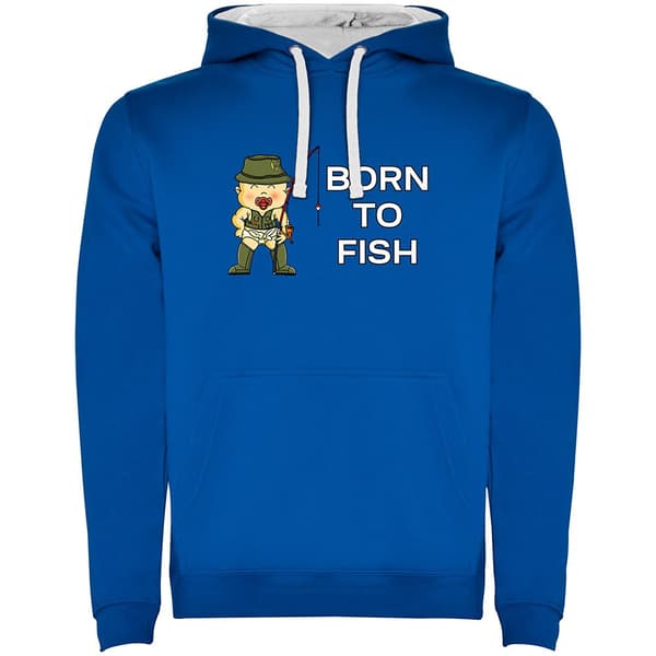 Kruskis Hættetrøje Born To Fish Two-colour Blå 3XL Mand