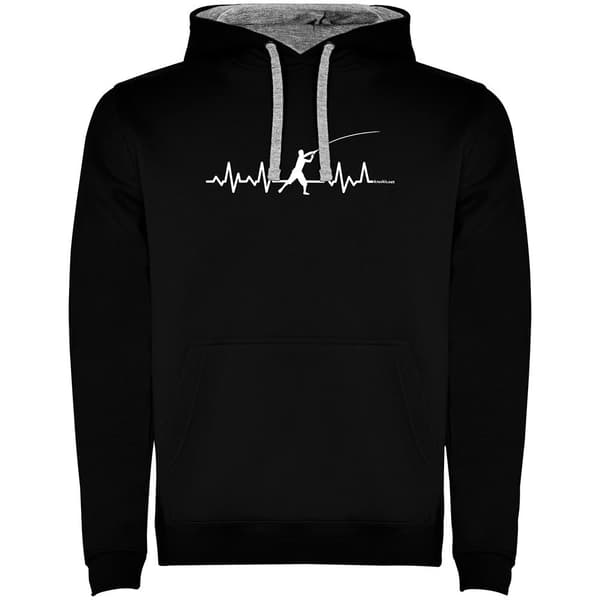 Kruskis Luvtröja Fishing Heartbeat Two-colour Svart 3XL Man