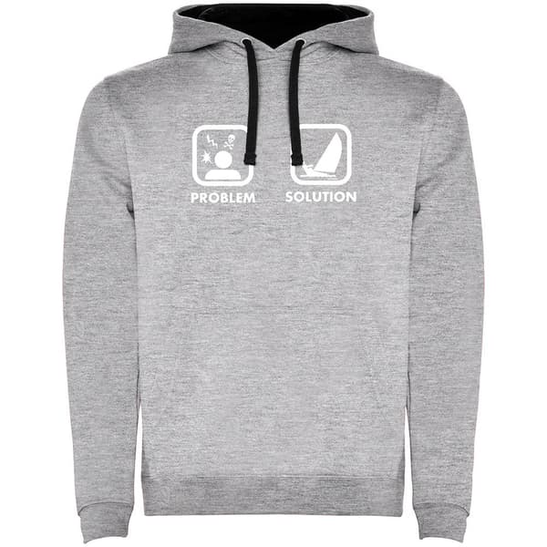 Kruskis Luvtröja Problem Solution Sail Two-colour Grå 2XL Man