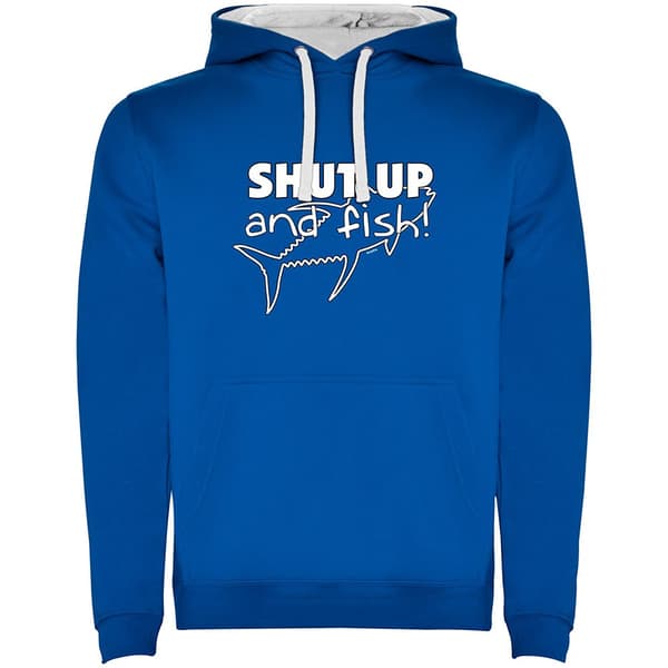 Kruskis Hættetrøje Shut Up And Fish Two-colour Blå 3XL Mand