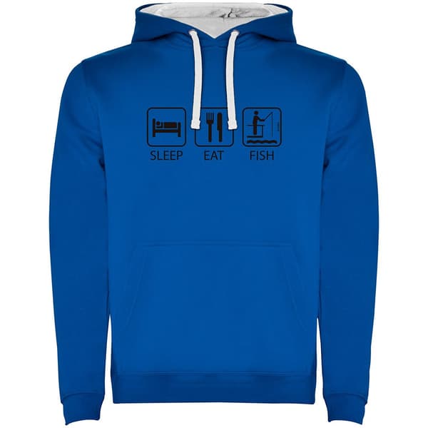 Kruskis Luvtröja Sleep Eat And Fish Two-colour Blå 2XL Man