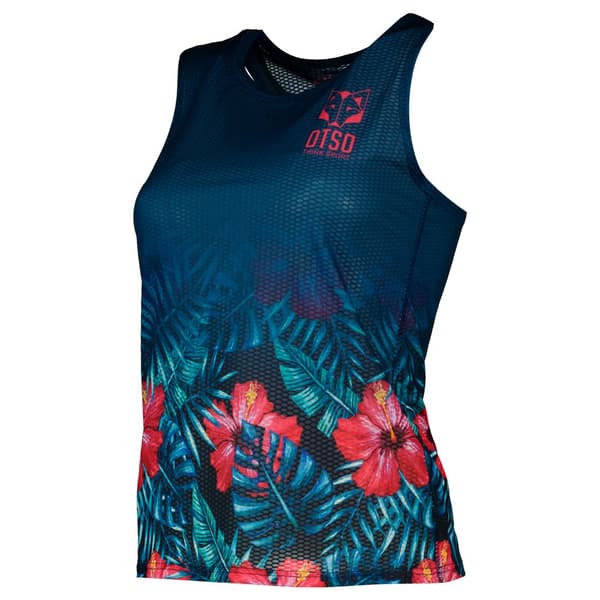 Otso T-shirt Med Seler Singlet Blå L Kvinde