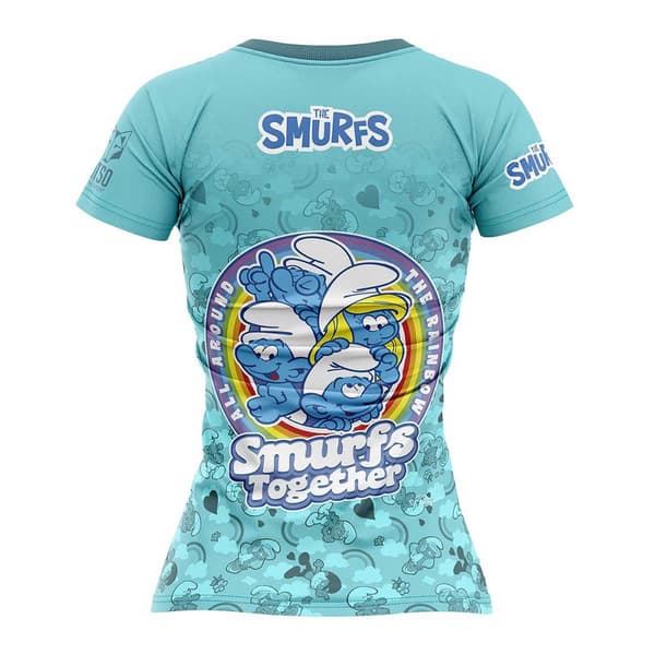 Otso Smurffit Rainbow Lyhythihainen T-paita Sininen S Nainen