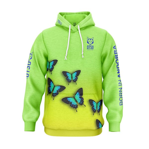 Otso Hættetrøje Butterfly Grøn 2XS Mand