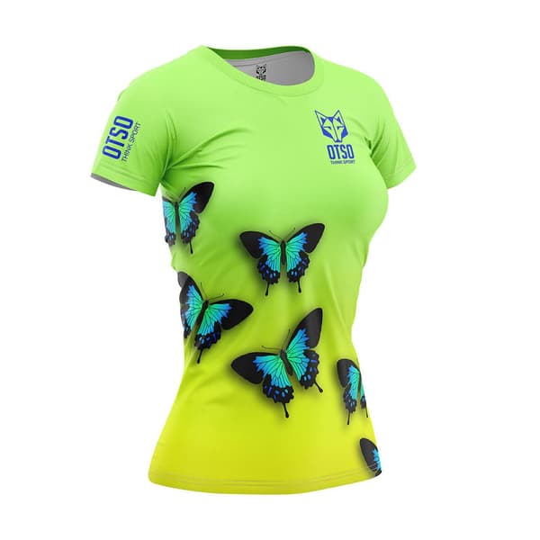 Otso Lyhythihainen T-paita Butterfly Keltainen XS Nainen