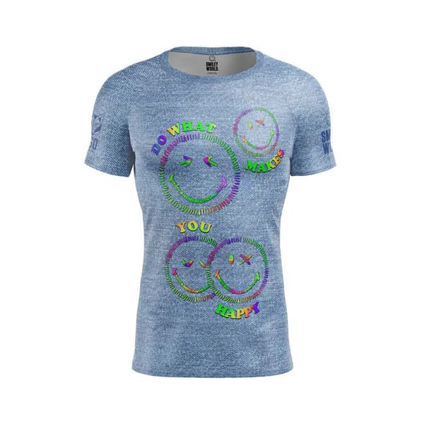 Otso Kortärmad T-shirt Camiseta Manga Corte Smileyworld Happy Blå XL Man