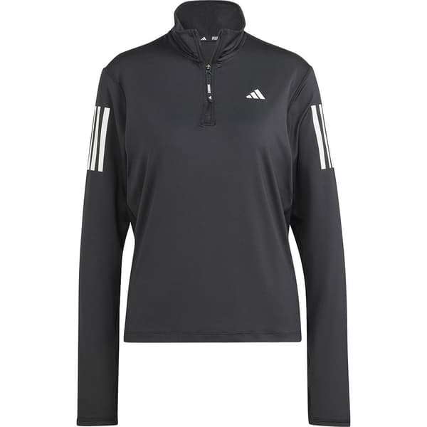 Adidas Halv Lynlå Sweatshirt Own The Run Base Sort S Kvinde