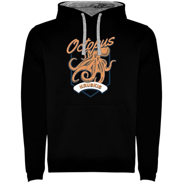 Kruskis To-farvet Hættetrøje Seafood Octopus Sort 2XL Mand