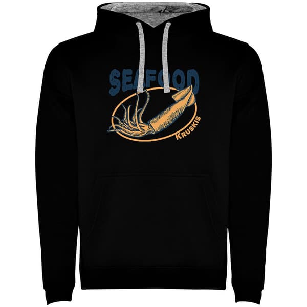 Kruskis To-farvet Hættetrøje Seafood Squid Sort 2XL Mand
