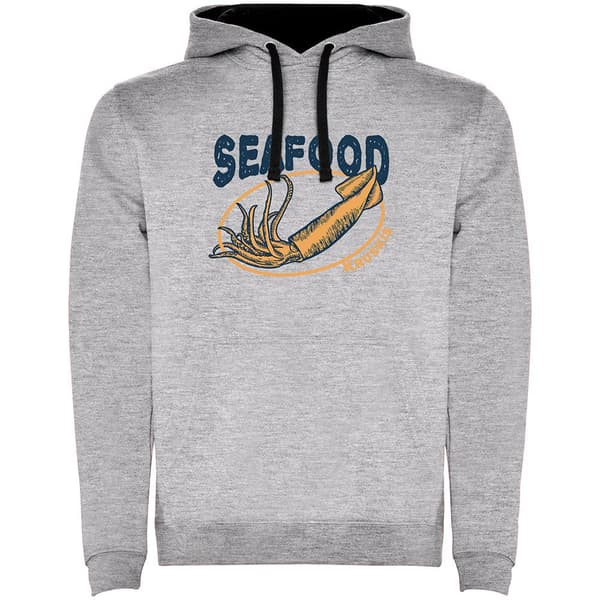 Kruskis Tvåfärgad Luvtröja Seafood Squid Grå XL Man