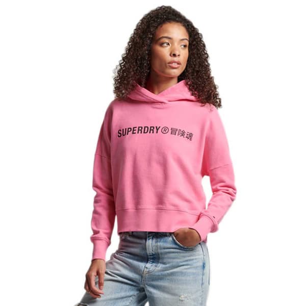 Superdry Luvtröja Code Core Sport Crop Box Rosa L Kvinna