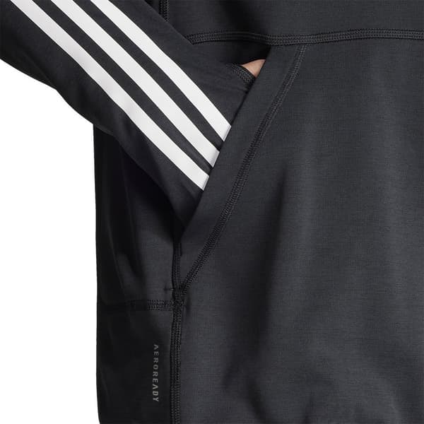 Adidas Stripes Hoodie Own The Run Excite 3 Svart L / Regular Man