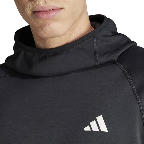 Adidas Stripes Hoodie Own The Run Excite 3 Svart L / Regular Man