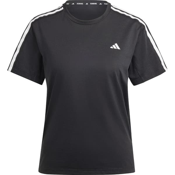 Adidas Stripes Kortärmad T-shirt Own The Run Excite 3 Svart XS Kvinna