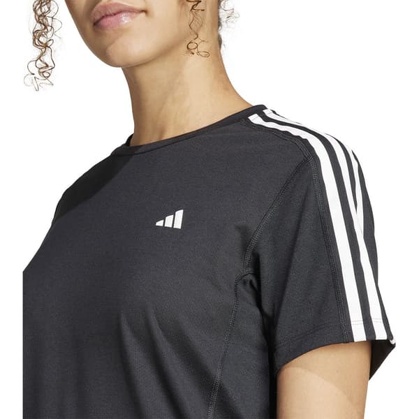 Adidas Stripes Kortärmad T-shirt Own The Run Excite 3 Svart XS Kvinna