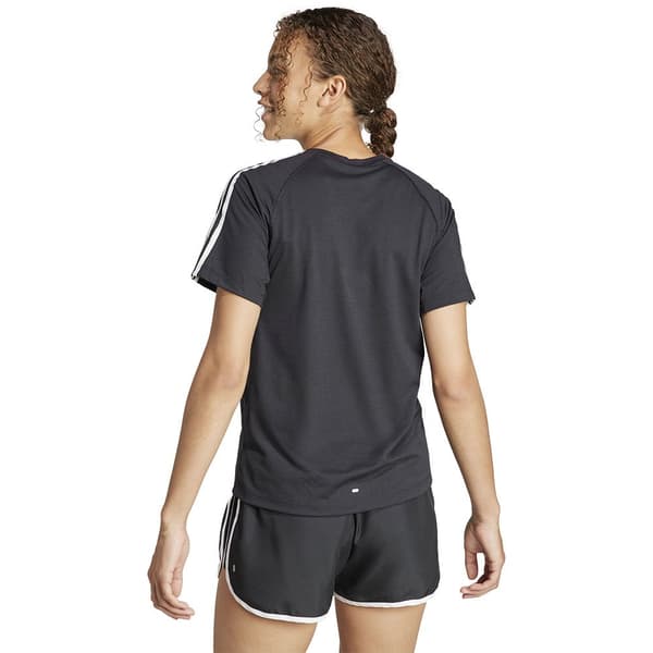 Adidas Stripes Kortärmad T-shirt Own The Run Excite 3 Svart XS Kvinna