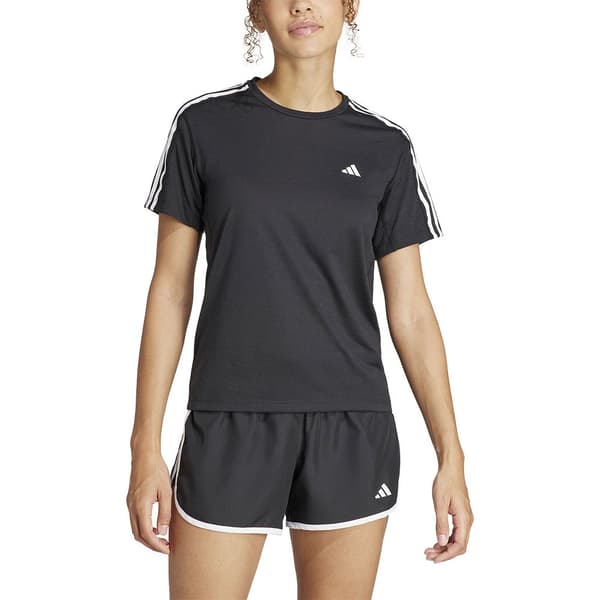 Adidas Stripes Kortärmad T-shirt Own The Run Excite 3 Svart XS Kvinna