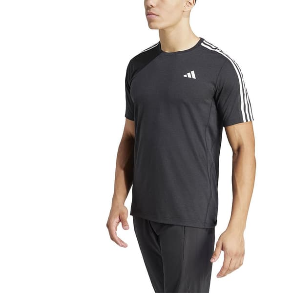 Adidas Stripes Kortärmad T-shirt Own The Run Excite 3 Svart XL / Regular Man