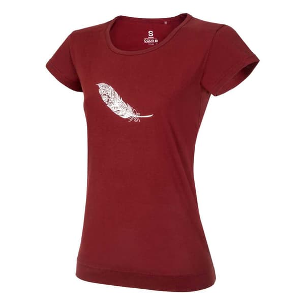 Ocun Kortärmad T-shirt Classic Organic Feather Röd L Kvinna
