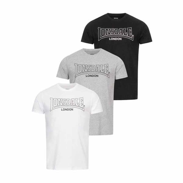 Lonsdale Kortärmad T-shirt Beanley 3 Enheter Flerfärgad M Man