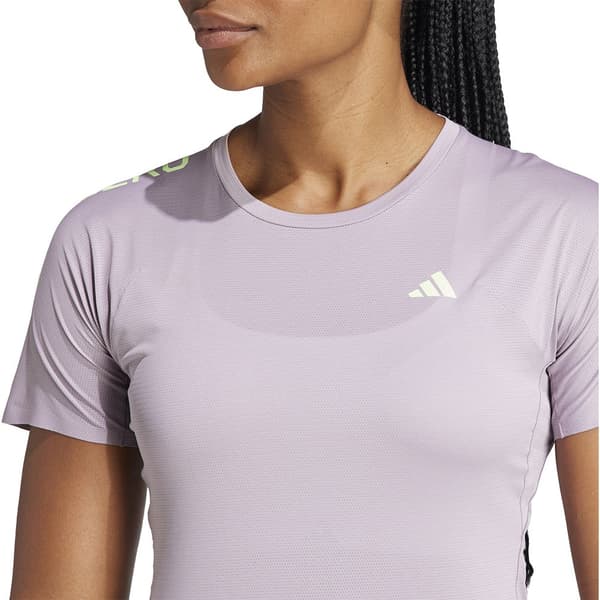 Adidas Kortärmad T-shirt Adizero Lila S Kvinna