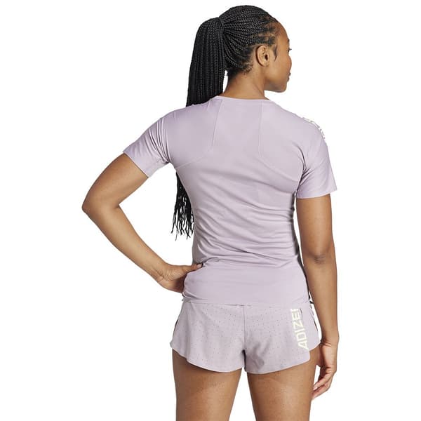 Adidas Kortärmad T-shirt Adizero Lila S Kvinna