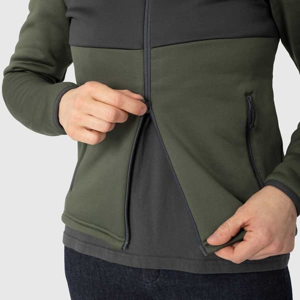 Wildcountry Sweatshirt Med Fuld Lynlås Stamina Grøn L Kvinde