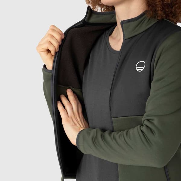 Wildcountry Sweatshirt Med Fuld Lynlås Stamina Grøn L Kvinde