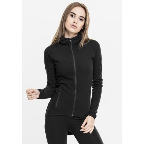 Urban Classics Sweatshirt Athletic Interlo Zip Sort S Kvinde