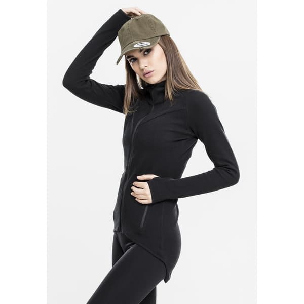 Urban Classics Sweatshirt Athletic Interlo Zip Sort S Kvinde