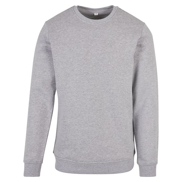 Build Your Brand Tröja Organic Basic Crew Grå L Man