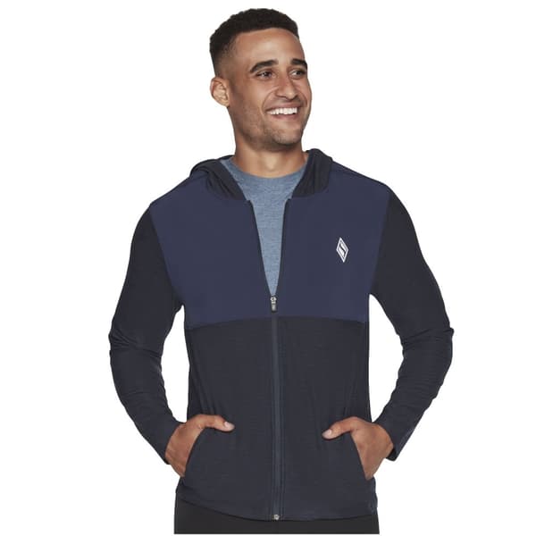Skechers Ultra Go Lite Full Zip Hoodie MJA268-NVY, Man, Tröjor, Marinblå Navy M