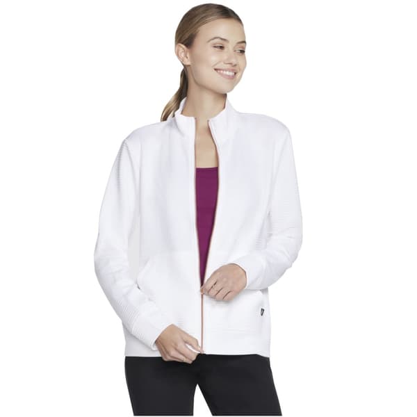 Skechers Go Walk Everywhere Full Zip Hoodless W3JA261-WHT, Kvinna, Tröjor, Vit White L