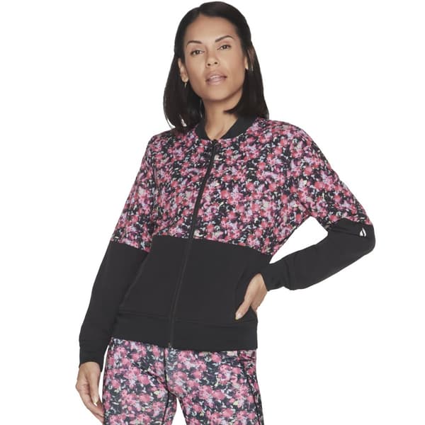 Skechers Fantasy Fields Reversible Bomber Jacket WJA314-BKRB, Kvinna, Tröjor, Rosa