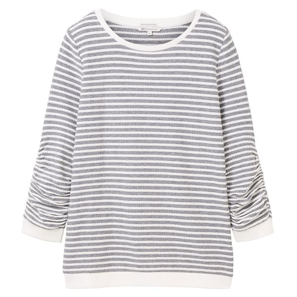 Tom Tailor Tröja 1039980 Striped Jacquard Grå S Kvinna