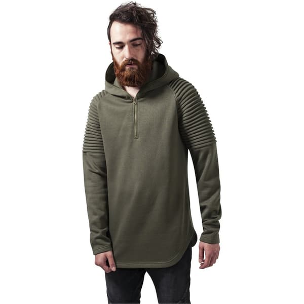 Urban Classics Sweatshirt Pleat Leeve Terry Grøn S Mand