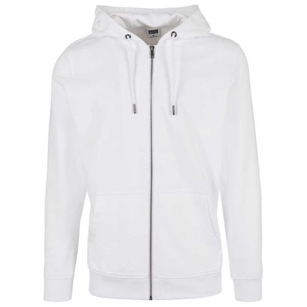 Urban Classics Sweatshirt Med Fuld Lynlås Basic Terry Hvid L Mand