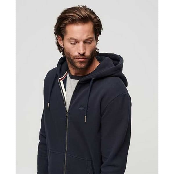 Superdry Sweatshirt Med Full Dragkedja Essential Logo Blå M Man