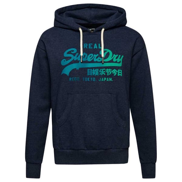 Superdry Luvtröja Tonal Vintage Logo Graphic Blå S Kvinna