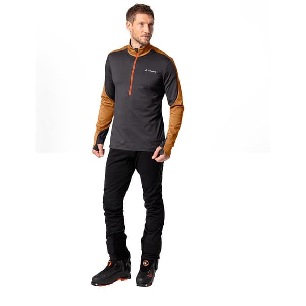 Vaude Langærmet T-shirt Med Halv Lynlås Livigno Ii Sort 2XL Mand