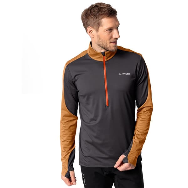 Vaude Langærmet T-shirt Med Halv Lynlås Livigno Ii Sort 2XL Mand