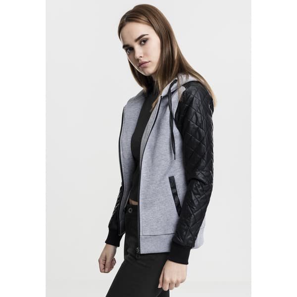 Urban Classics Sweatshirt Diamond Zip Grå S Kvinde
