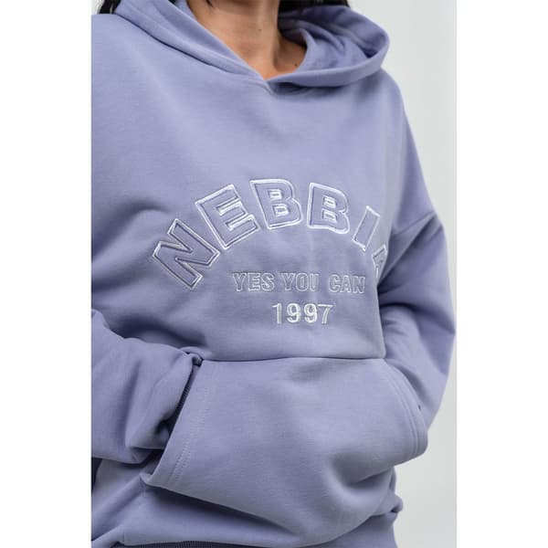 Nebbia Hættetrøje Branded Oversized Gym Rat Lilla S Kvinde