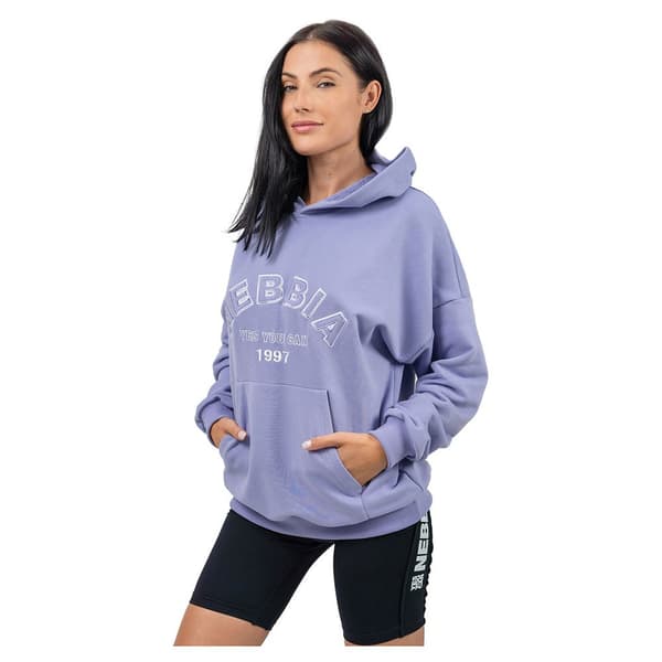 Nebbia Hættetrøje Branded Oversized Gym Rat Lilla S Kvinde