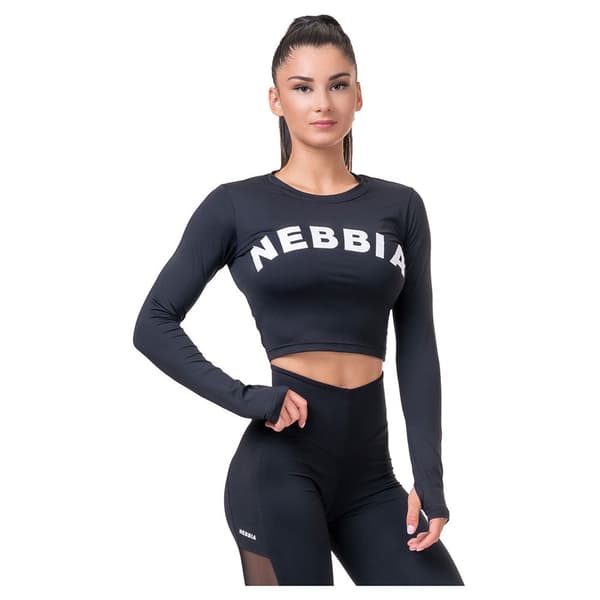 Nebbia Långärmad T-shirt Thumbhole Sporty 585 Svart M Kvinna