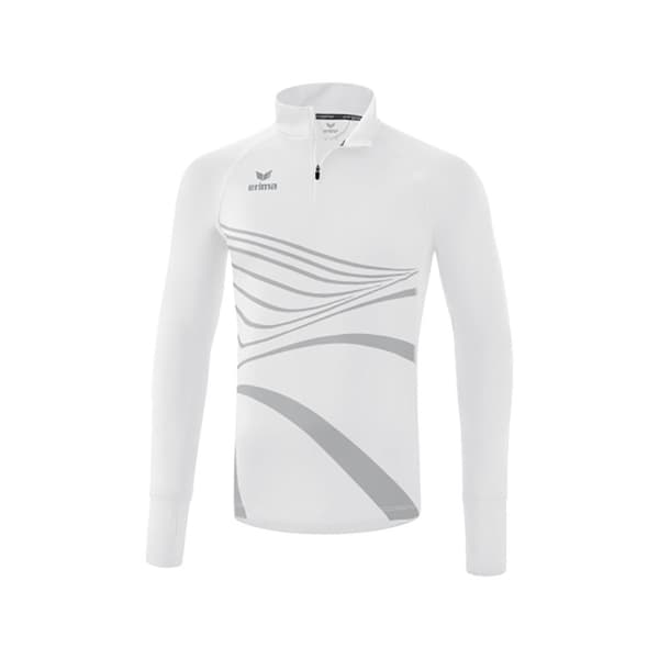 Erima Langærmet T-shirt Med Halv Lynlås Racing Hvid 164 cm Dreng