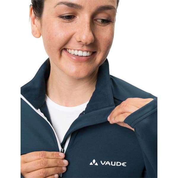 Vaude Långärmad T-shirt Med Halv Dragkedja Livigno Ii Blå 34 Kvinna