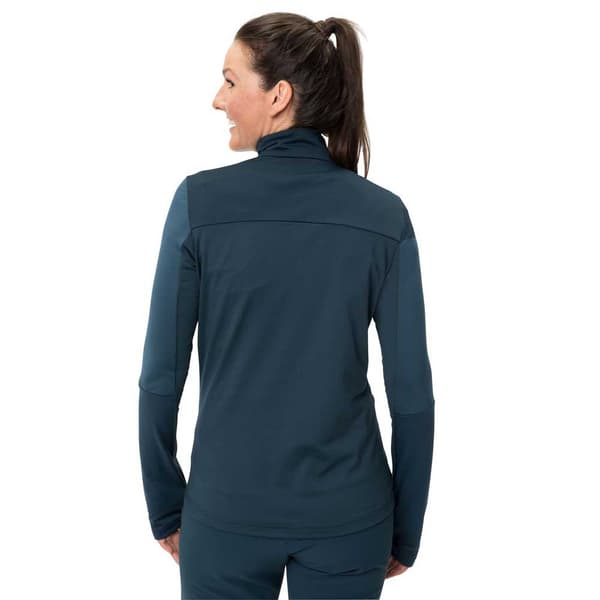 Vaude Långärmad T-shirt Med Halv Dragkedja Livigno Ii Blå 34 Kvinna