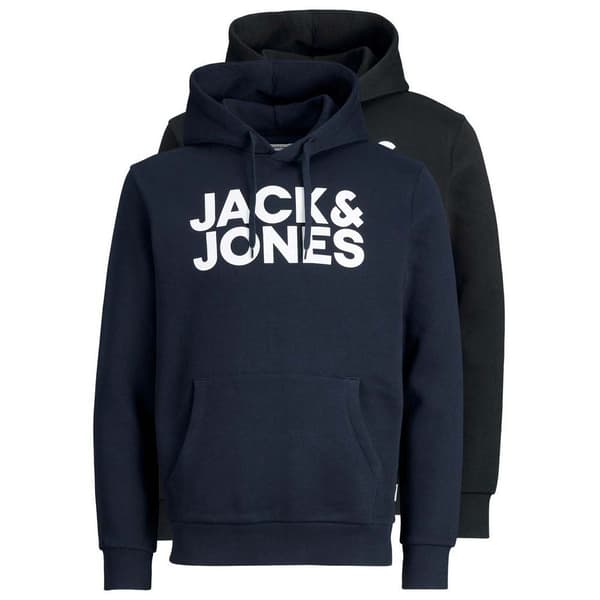 Jack & Jones Hættetrøje Corp Logo 2 Pack Sort XS Mand